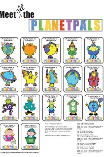 Free earthday Poster meet the planetpals poster printable