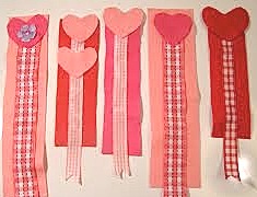 heart bookmark ribbons