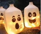 milk jug recycle halloween ghosts